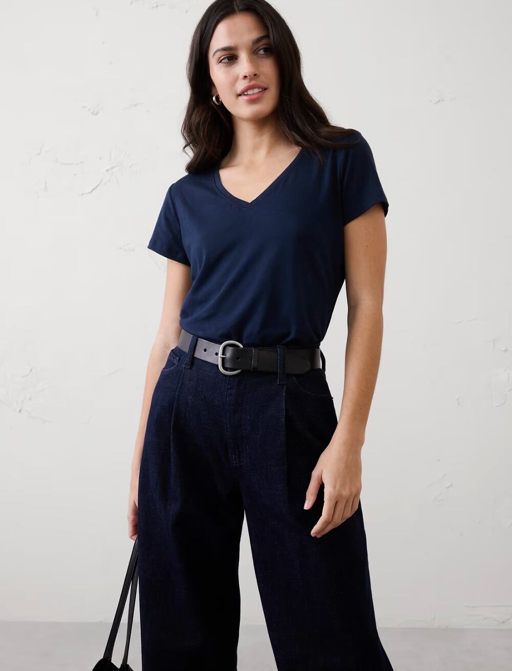 BANANA REPUBLIC Womens Timeless V-Neck T-Shirt Blue XL